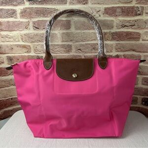 NWT Longchamp Le Pliage Original Large Shoulder Nylon Bag Tote baby Pink
